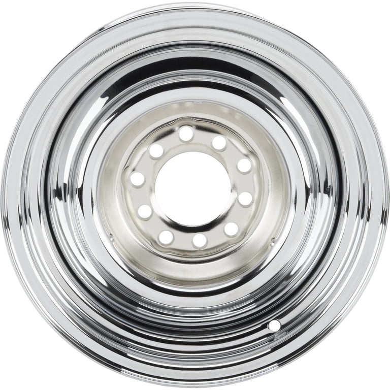 14-Inch Smoothie Chrome Steel Wheel, Dual 5-Lug Bolt Pattern, 3.75