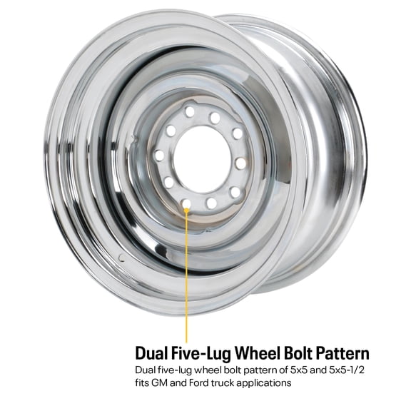 Smoothie 15x7 Raw Steel Wheel, 5 on 5/5.5, 4.125 BS