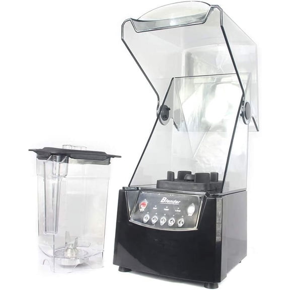 Smoothie Blender, 1.8L Commercial Soundproof Hood Blender 110V 2200W Smoothie Machine, Juice Maker Vegetables Mixer with Shield Quiet Sound Enclosure