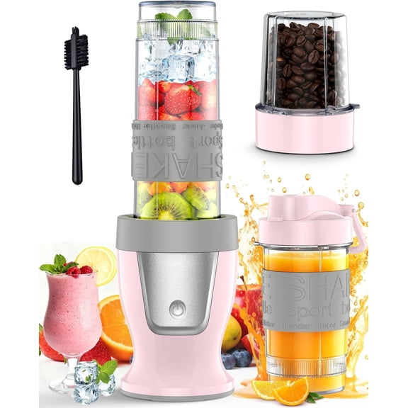 Smoothie Blender, 650W Personal Blenders for Shakes and Smoothies with Cup & 2 Portable Cups (20oz+14oz), Portable Blender for Juices, Smoothies Maker for Kitchen,