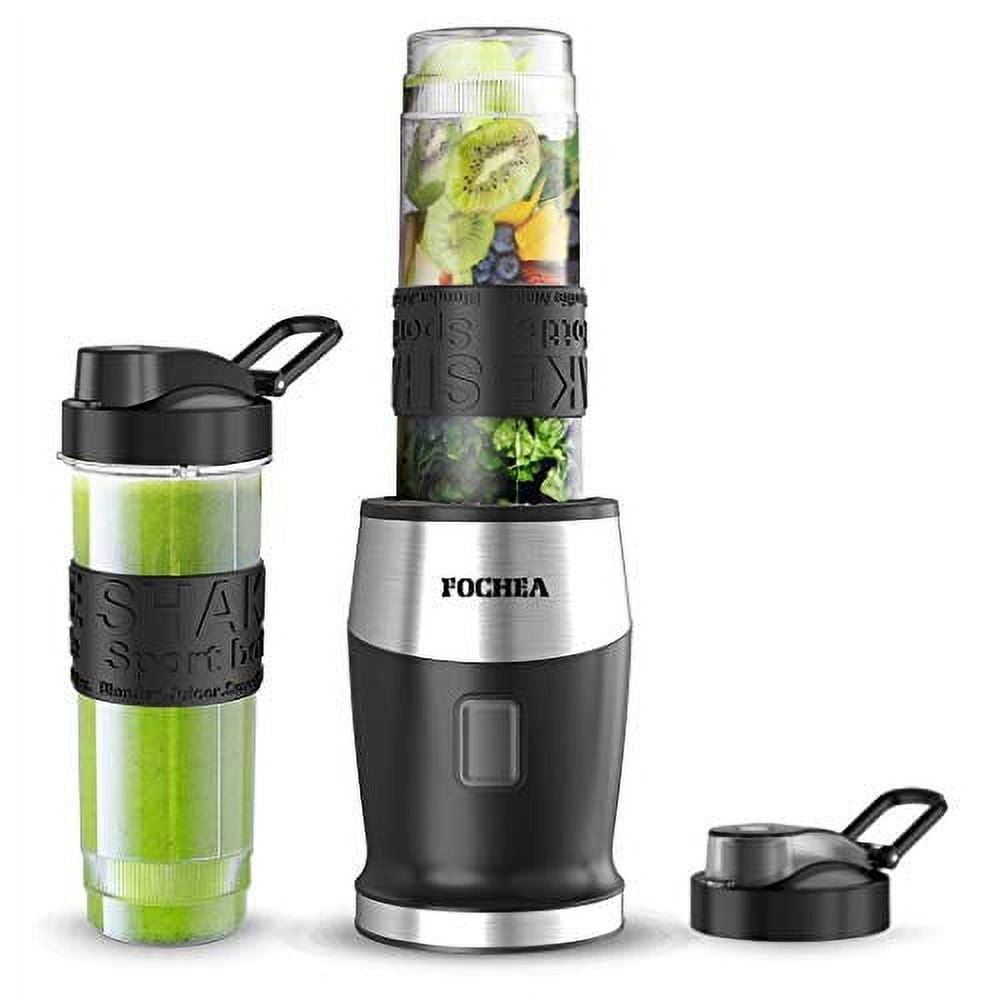 Smoothie Blender, Fochea 500W Personal Blender with BPA-Free Travel Bottles  (2 * 20 oz) for Smoothies, Ice and Frozen Fruit 