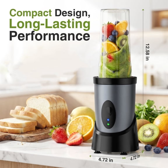 Smoothie Blender for Kitchen, 900W Personal Blender for Smoothies Shakes 14pcs with 3 Portable Cups 23oz + 17oz, Single Serve Smoothies Maker Mixer for Juices Frozen Drinks, Grey Blue