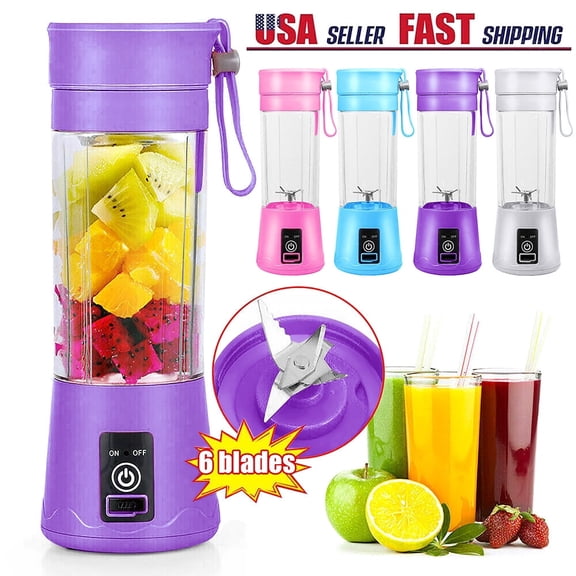 Smoothie Shake Blender with 6 Powerful Blades Portable Blender Mini Juicer for Kitchen Travel