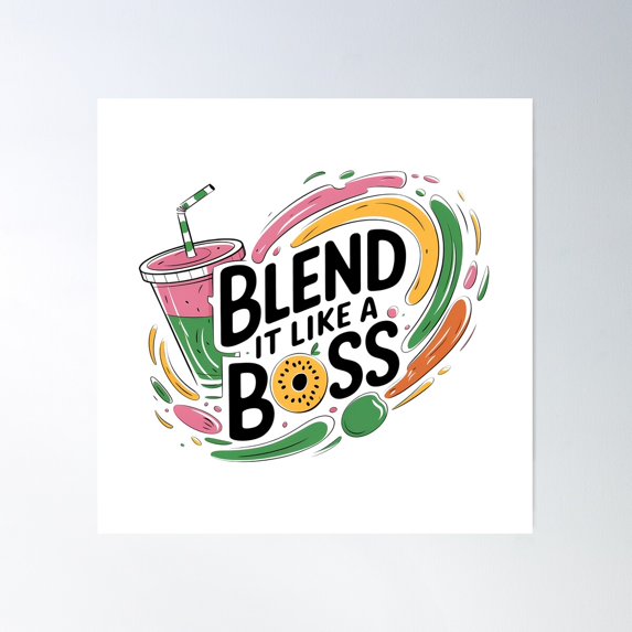 Smoothie Vibes Poster Wall Art, Modern Wall Decor For Living Room Bedroom, 17x17 UNFRAMED