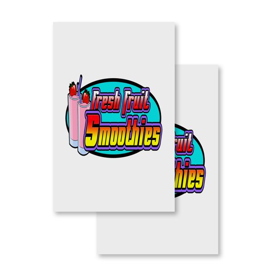 Smoothies (2-PACK) 24" x 36" Vinyl Decals | Sign Insert Peel & Stick Decals Stickers Window Signs