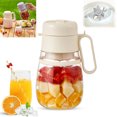 thumbnail image 1 of My Smoothies Cup Blender, 1000ML Portable Small Juice Cup with Handle/Strap, Rechargeable Multi-Function Juicer Juice Cup for Gym/Travel/Kitchen (White), 1 of 7