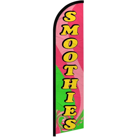 Smoothies Windless Full Sleeve Banner Swooper Flag - Perfect for Businesses, Stores, Shops, etc