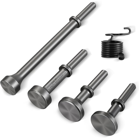 Smoothing Air Hammer Bits Set, 5 count Smoothing Pneumatic Air Hammer Chisel Bits Tools Kit, Air Hammer Atachments Air Chisel Bits with Spring, Power Hammer Drills Tools, Demolition Hammers