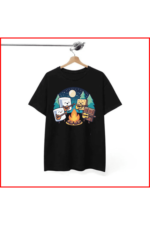 Smore Camping Funny Marshmallow Lover Campfire Adventure Joke Unisex T-Shirt V61215, S - 5XL
