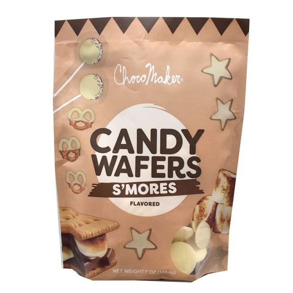 ChocoMaker Smores Flavored Candy Wafers with Marshmallow, Graham Cracker, and Milk Chocolate, 7oz - Contains Milk and Soy