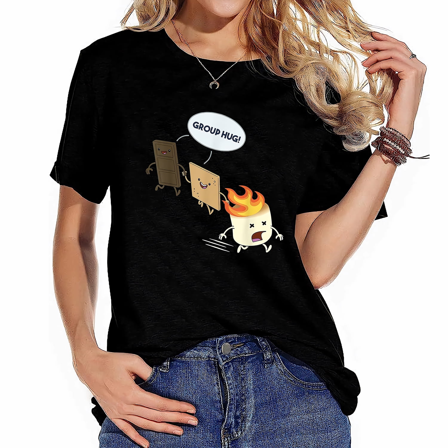 Smores S'Mores Marshmallow Funny Camping Roasting Bonfire T-Shirt ...