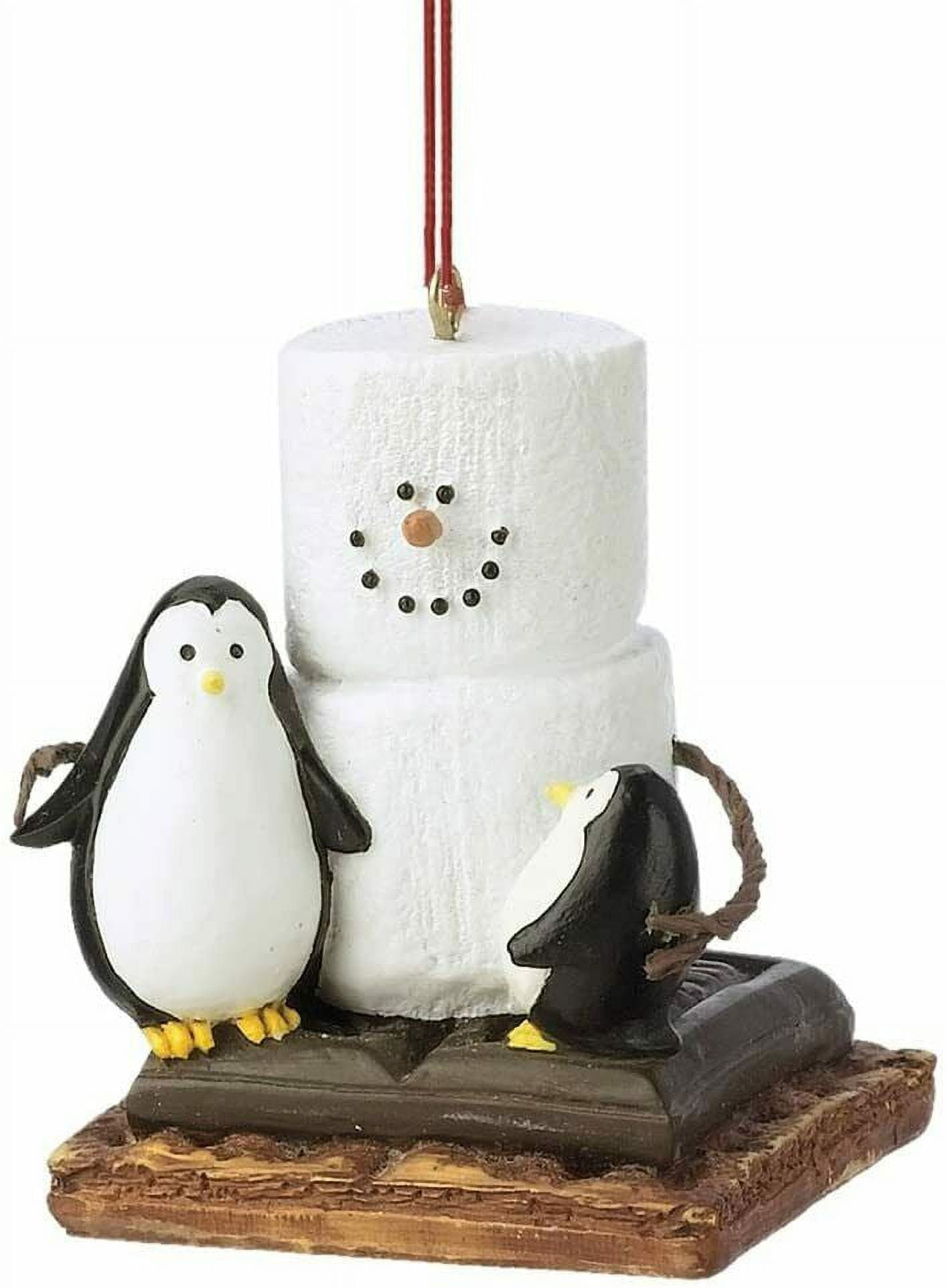 Smores Snowman with Penguins Christmas Ornament, by Midwest CBK
