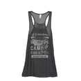 thumbnail image 1 of Smores and Campfires Count Me In Women's Fashion Sleeveless Flowy Racerback Workout Yoga Tank Top Charcoal Grey Large, 1 of 3