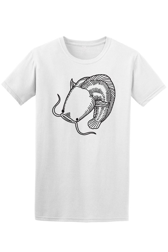 Smple Art Catfish T-Shirt Men -Image by Shutterstock, Male Small