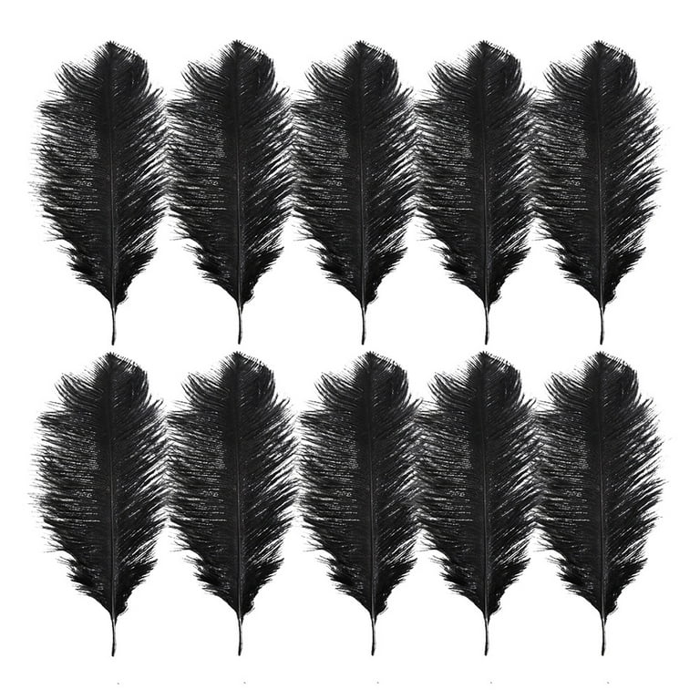 10 Pcs White Black Ostrich Feather for Table Centerpiece