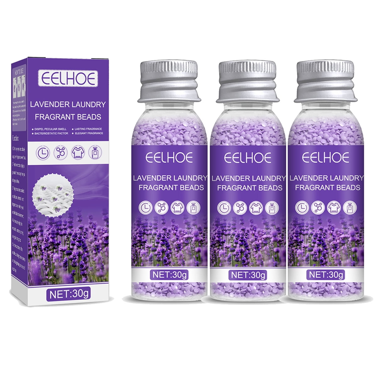 Smrinog 3Pcs Lavender Laundry Scent Booster Beads, Fabric Softener