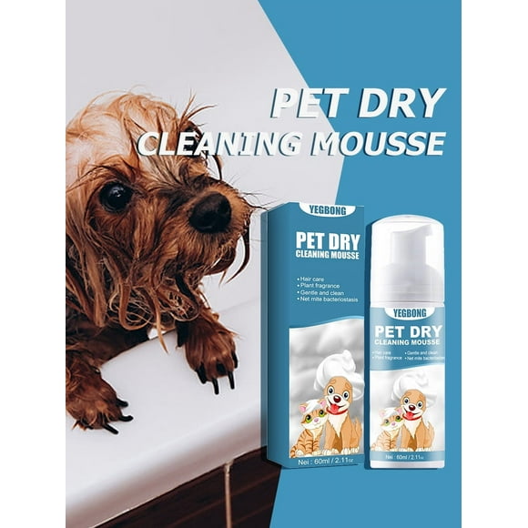 Smrinog 60ml Dogs Cat No Rinse Cleaning Foam, Relieve Itchiness Pet Puppy Kitten Hair Bathing Shampoo Pet Hygiene Supplies