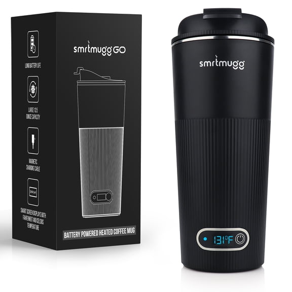 SmrtMugg Go V3 Plastic, Stainless Steel Travel Mugs, Black
