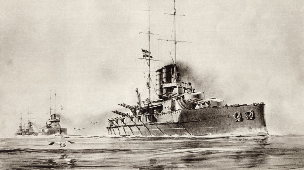 Sms Viribus Unitis The First Austro-Hungarian Dreadnought Battleship Of The Tegetthoff-Class From The Illustrated War News 1914 Canvas Art - Ken Welsh Design Pics (19 x 11)