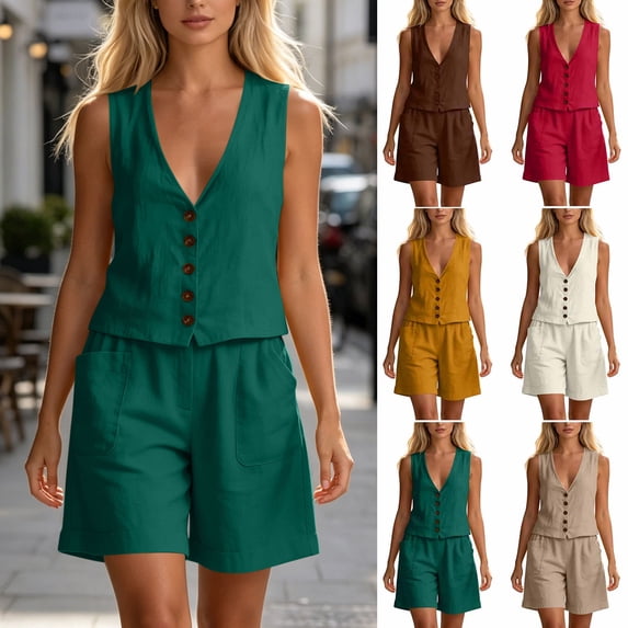 Smsaxvxz 2 Piece Lounge Sets for Women Summer Vacation Beach Travel Airport Outfits Casual Cruise Fashion 2026 Green XL