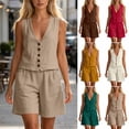 thumbnail image 1 of Smsaxvxz 2 Piece Lounge Sets for Women Summer Vacation Beach Travel Airport Outfits Casual Cruise Fashion 2026 Khaki 2XL, 1 of 8