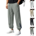 thumbnail image 1 of Smsaxvxz Athletic Pants for Men Lightweight Quick Dry Drawstring Waist Sport Pants Joggers Workout Trousers Army Green 4XL, 1 of 9
