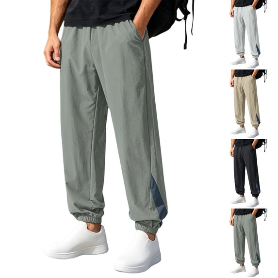 Smsaxvxz Athletic Pants for Men Lightweight Quick Dry Drawstring Waist Sport Pants Joggers Workout Trousers Army Green 4XL