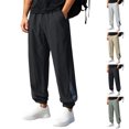 thumbnail image 1 of Smsaxvxz Athletic Pants for Men Lightweight Quick Dry Drawstring Waist Sport Pants Joggers Workout Trousers Black 5XL, 1 of 9