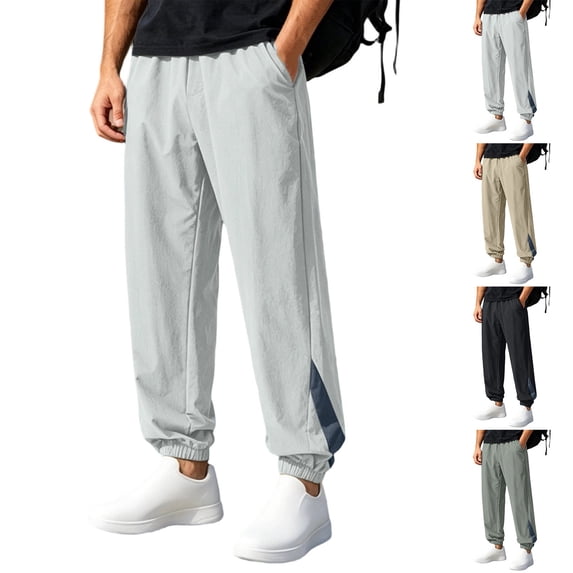 Smsaxvxz Athletic Pants for Men Lightweight Quick Dry Drawstring Waist Sport Pants Joggers Workout Trousers White XL