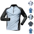 thumbnail image 1 of Smsaxvxz Athletic Tops for Men Lightweight Drying Long Sleeve Running Fitness T-shirts Fishing Shirts (Sun Protection) Light Blue XL, 1 of 5