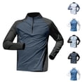 thumbnail image 1 of Smsaxvxz Athletic Tops for Men Lightweight Drying Long Sleeve Running Fitness T-shirts Fishing Shirts (Sun Protection) Navy 3XL, 1 of 5
