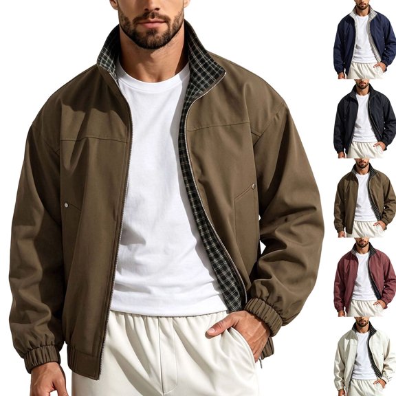 Smsaxvxz Bomber Jacket Men Lightweight Causal Windbreaker Zip Up Shackets Sports Shell Jacket, Fall Outdoor Recreation Coat Black XL
