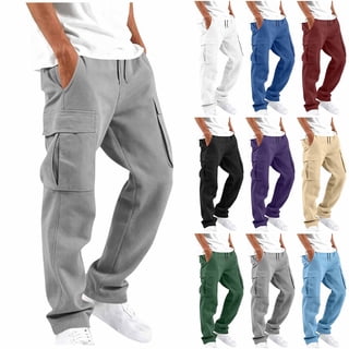 Smsaxvxz Casual Cargo Pants for Men Streetwear Casual Pants Lightweight Baggy Workout Joggers Drawstring Waist Trousers