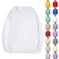 thumbnail image 1 of Smsaxvxz Crew Neck Sweatshirts for Men Casual Soft Long Sleeve Loose Fit Pullover Top (Available in Big & Tall) White M, 1 of 7