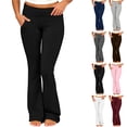 thumbnail image 1 of Smsaxvxz Flare Yoga Pants for Women High Waisted Slim Workout Athletic Bell Bottom Trousers Black L, 1 of 9