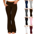thumbnail image 1 of Smsaxvxz Flare Yoga Pants for Women High Waisted Slim Workout Athletic Bell Bottom Trousers Coffee 3XL, 1 of 9