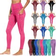 thumbnail image 1 of Smsaxvxz Leggings with Pockets for Women Casual Soft High Waisted Tummy Control Sports Running Yoga Pants Hot Pink XL, 1 of 9