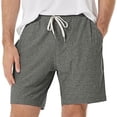 thumbnail image 1 of Smsaxvxz Mens Cotton Breathable Sweat Shorts Casual Comfy Elastic Waist Drawstring Outdoor Running Shorts with Zipper Pockets Dark Gray L, 1 of 5