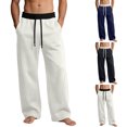 thumbnail image 1 of Smsaxvxz Mens Baggy Sweatpants Wide Leg Loose Gym Casual Lightweight Pants with Pockets Gray L, 1 of 7