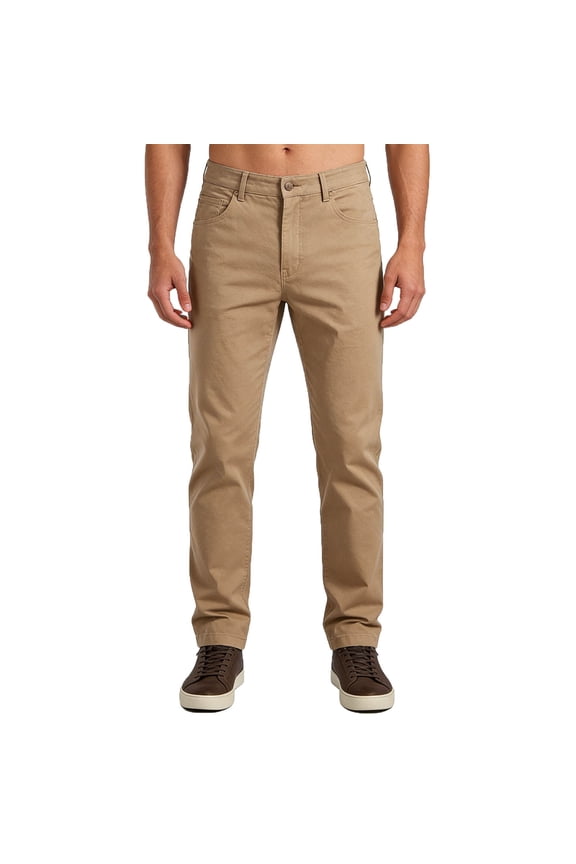 Mens Dress Pants Cotton Slim Fit Breathable Casual Comfy Summer Business Tapered Chino Pants with Pockets Khaki 2XL