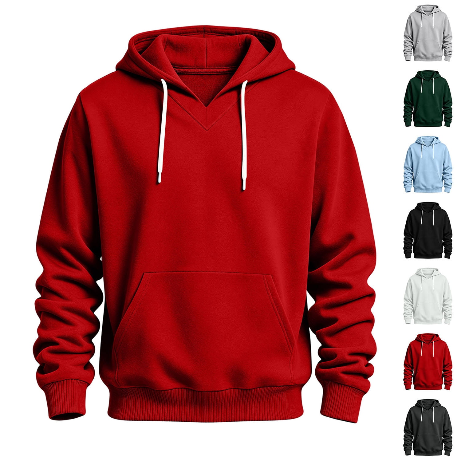 Reg Pock Smsaxvxz Mens Hoodies Solid Loose Drawsting Casual Sweatshirts with ...