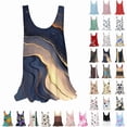 thumbnail image 1 of Smsaxvxz Summer Tank Tops for Women Fashion Floral Printed Crew Neck Sleeveless Shirts Casual Loose Blouse Gray 01 2XL, 1 of 5