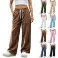 thumbnail image 1 of Smsaxvxz Sweatpants for Women Fall Winter Fashion Plus Size Sport Pants Casual Running Travel Climbing Trousers With Pockets Brown S, 1 of 8