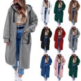 thumbnail image 1 of Smsaxvxz Warm Long Hooded Sweatshirts Fall Fashion Solid Long Sleeve Zip Hoodies Casual Oversized Pullover Winter Tops Gray M, 1 of 9