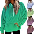 thumbnail image 1 of Smsaxvxz Women's Hoodies Gradient Fleece Long Sleeve Hooded Sweatshirts Drop Shoulder Pullover Tops with Pocket Winter Warm Blouse Green M, 1 of 5