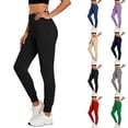 thumbnail image 1 of Smsaxvxz Women’s Jogger Yoga Pants Casual Soft with Pockets High Waisted Athletic Workout Running Trousers Black M, 1 of 7