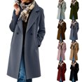 thumbnail image 1 of Smsaxvxz Women’s Notched Lapel Double Breasted Pea Coat Long Coats Fall Winter Jackets 2026 Dark Gray XL, 1 of 9