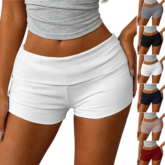 Smsaxvxz Women's Summer Shorts 2026 Fashion Casual Beach Vacation Shorts White M