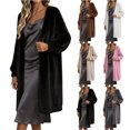 thumbnail image 1 of Smsaxvxz Womens Long Cardigan Sweaters Fashion Open Front Oversized Knit Fall Trendy Coat Jacket Black M, 1 of 7