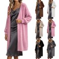 thumbnail image 1 of Smsaxvxz Womens Long Cardigan Sweaters Fashion Open Front Oversized Knit Fall Trendy Coat Jacket Pink M, 1 of 7